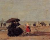 尤金 布丹 : Trouville, Beach Scene